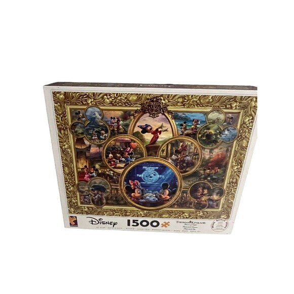 Ceaco Disney Thomas Kinkade 1500 Piece Jigsaw Puzzle Mickey Mouse Theme Complete - Picture 1 of 13